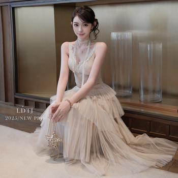 Ldtj Haute Couture[Stacked Mist Veil]2025 Autumn New A-Line Slimming Elegant Style Puffy Skirt for Women