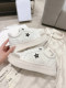 LDTJ haute couture autumn fashionable and versatile star printed lace-up white shoes casual and comfortable thick-soled heightening sneakers