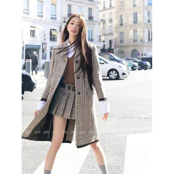 Ldtj Haute Couture 25 Autumn/Winter New Zhang Yuan Ying Plaid Style Elegant College Style Woolen Coat and Skirt Set for Women