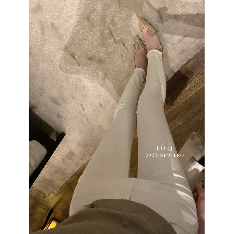 Ldtj High-End Custom-Made Korean-Style Hip-Hugging Pants, Spring and Summer High-Waisted, Slim-Fitting, Versatile Denim Pencil Pants for Women