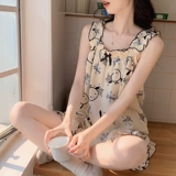 Летняя пижама, летний сексуальный комплект, бретели, топ с чашечками без рукавов, эффект подтяжки