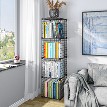 Bookshelf simple floor-to-floor clip narrow slit bookcase storage rack space student wrought iron simple multi-layer cell
