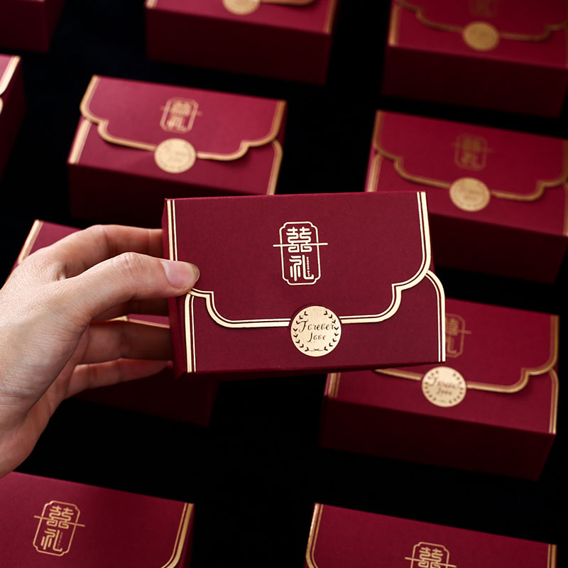 Candy box wedding candy box 2021 new free folding wedding candy box high-end wedding candy box gift box empty box