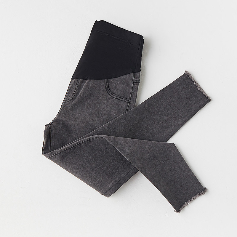 Pregnant Pants for Spring and Autumn Wear Slim-legged Nine Cent Pants Autumn/Winter Wear Fashion Mom Pregnant Pregnant Pants with Flint