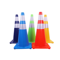 High quality PVC red road cone 70cm rubber PVC color road cone Reflective roadblock 70cm red ice cream cone