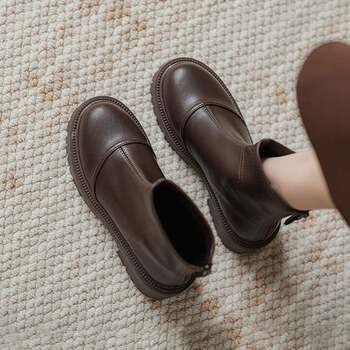 British style martin short boots winter all-match thick-soled women's new elastic slim boots fashionable women's boots 1207w