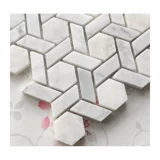 Натуральная мраморная мозаичная наклейка камень Камень Каррара Белая ветряная мельница Пола плитка шестиугольная ванная комната для душа в ванной комнате