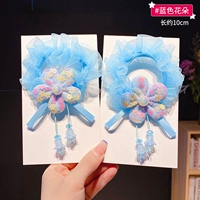 Синий, в цветочек