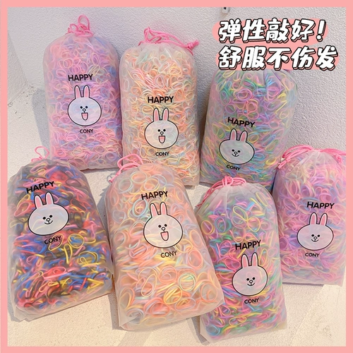 Одноразовые детские резиновые кольца, безвредная эластичная маленькая резинка для девочек, не повреждает волосы