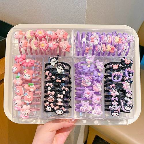 Девочки с веревкой для волос Симпатичная Curoma Cardians 2024 Новая маленькая девочка высокая хвостовая веревка для головы не повредит волосам