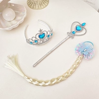 Синяя волшебная палочка с бабочкой, комплект с косичкой, 3 шт