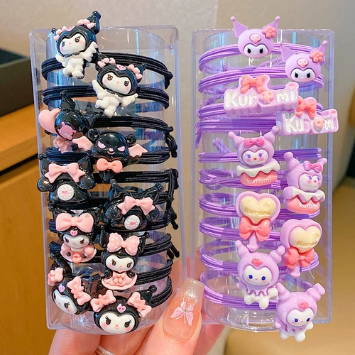 Девочки с веревкой для волос Симпатичная Curoma Cardians 2024 Новая маленькая девочка высокая хвостовая веревка для головы не повредит волосам