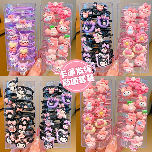 Девочки с веревкой для волос Симпатичная Curoma Cardians 2024 Новая маленькая девочка высокая хвостовая веревка для головы не повредит волосам