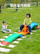 Kindergarten pulley sensory training equipment three-stage slide childrens roller coaster home rail car toy