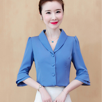 Summer 2020 new short sleeve chiffon top female v collar with wide leg pants loose belly