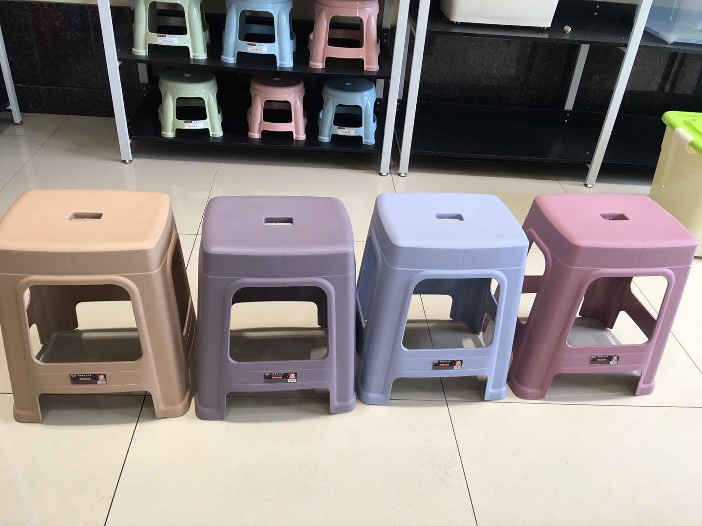 Thickened size high-grade frosted square stool plastic stool bench dining table stool children's stool adult stool 2 to 8 pieces