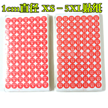 Wholesale adhesive size label red sole 1 1 diameter childrens size label shoe code attached size XS-6XL