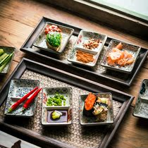 Japanese-style creative ceramic plate Double-style flavor plate Mustard small plate Soy sauce plate Sweet and sour plate Restaurant hotel special