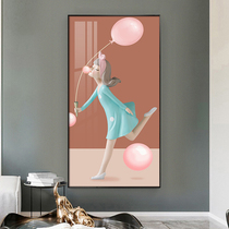 Introduction porch decorative painting vertical corridor aisle end mural painting modern simple light luxury porcelain painting living room hanging painting