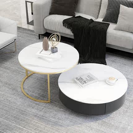Rock Plate Light Lavish Tea Table Table Living Room Home Marble Tea Table Modern Minima Size Round Tea Table Small Family Type