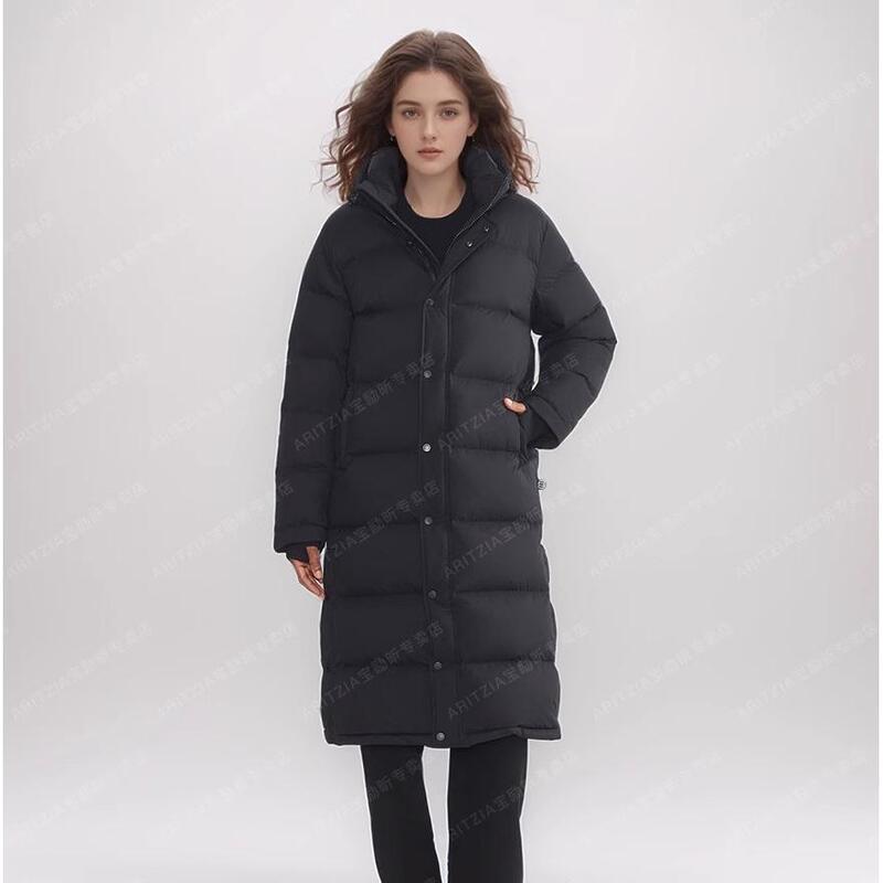 Aritzia Tna Puffer down Jacket Super Puff Goose down Jacket Canadian 8-Panel Long Hooded Coat