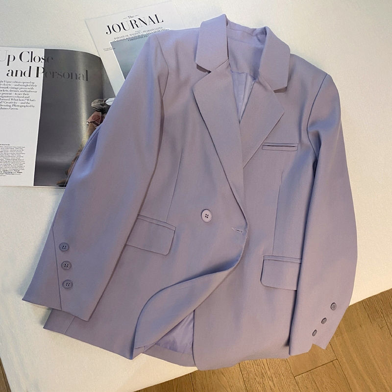 Fashionable Women's Blazer for Spring and Autumn, New Korean Style Casual Versatile Purple Trendy Design Suit Jacket Fashionable Women's Blazer for Spring and Autumn, New Korean Style Casual Versatile Purple Trendy Design Suit Jacket