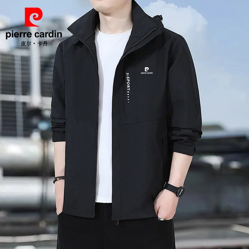 Pierre Cardin Men's Spring and Autumn Loose Large Size Waterproof Outdoor Sports Casual Thin Jacket