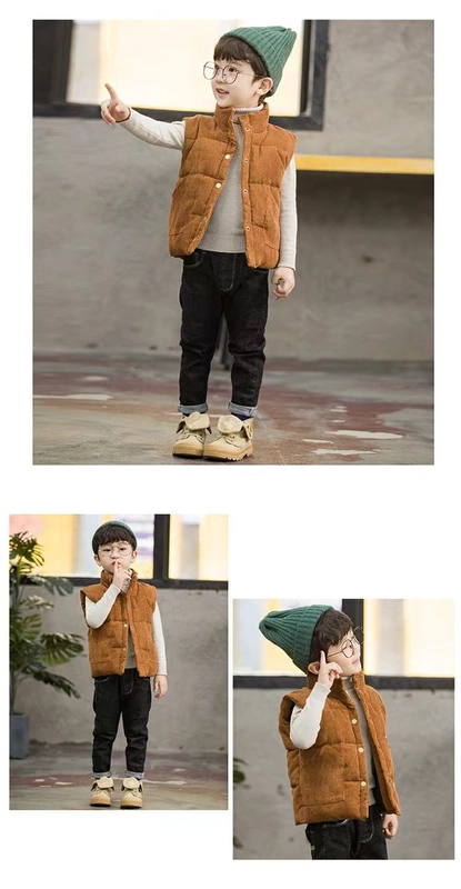 Trẻ em cộng với áo vest cotton 2018 quần áo trẻ em mùa đông quần áo trẻ em áo vest vest trẻ em vest nhung áo sơ mi nam