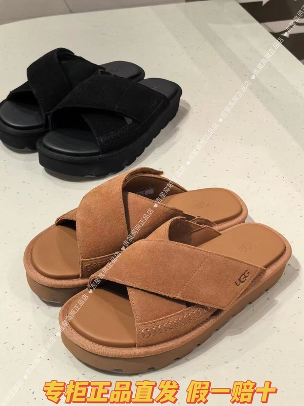 In-Stock Direct Shipment Ugg Women's New Comfortable Thick-Soled Cross-Strap Slippers 1178876-999