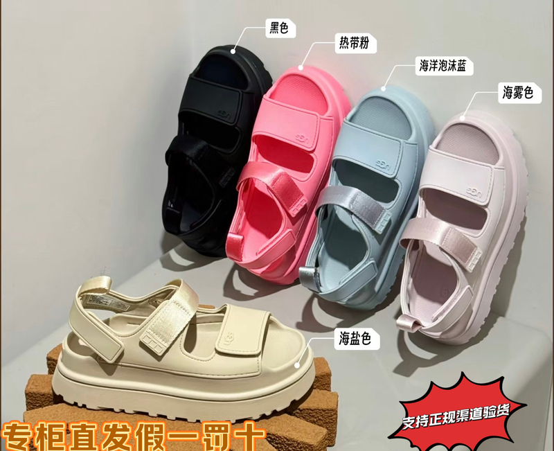 Directly from the Store, Ugg New Summer Style Women's Comfortable Thick-Soled Sandals with Velcro Casual Sandals 1152685-999