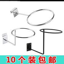 Safety Helmet Rack Wall-mounted Wall Hook Iron Art Show Rack Cap Tocircle Helmet Holder of square tube slot plate Shelf