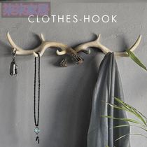 Creative Hangover Hook Wall-mounted Key Hook American Retro Door Rear Hanger Living-room Decorated Deer Corner Hook Cloak Hood Hook
