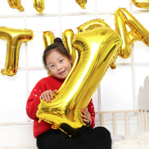 Oversized gold silver digital balloon 32 inch thin font digital aluminum balloon birthday party dress