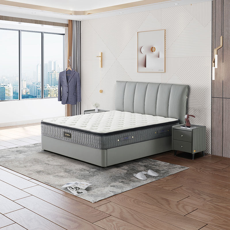 Cabins Supper class 5 stars Sleep Genuine Leather Wedding Bed Modern Minimalist Master Bedroom storage Venetian Ting bed 5 stars