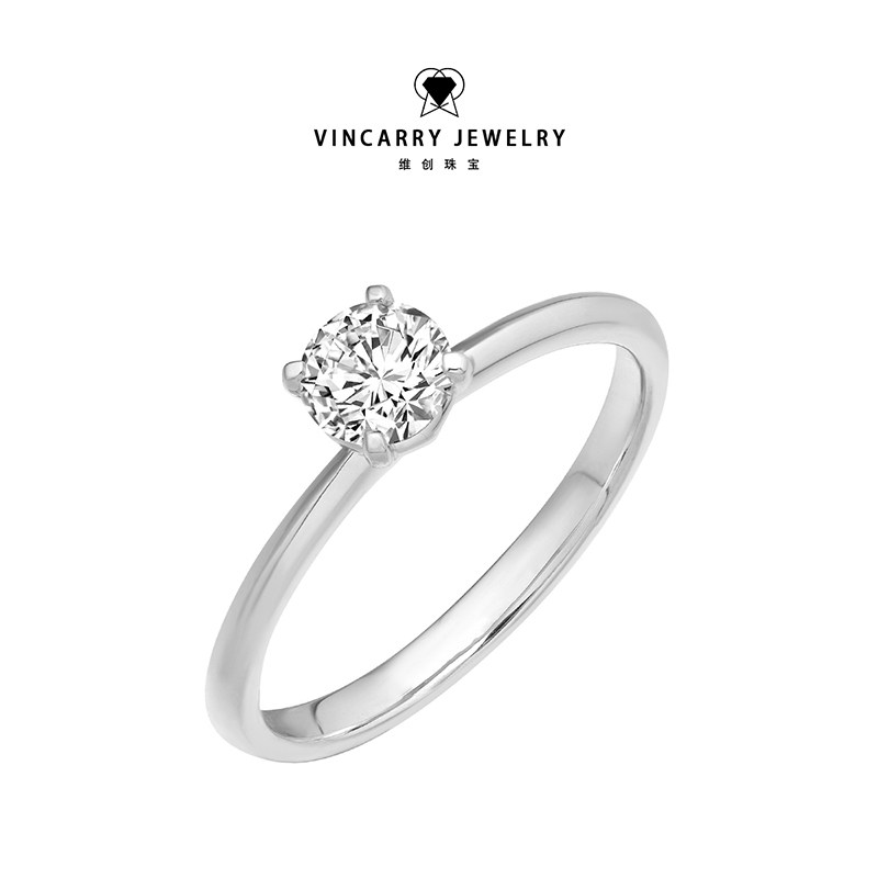 VINCARRY 18K gold four-prong cultured diamond ring