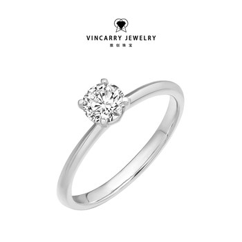 Vincarry 18k gold four-prong cultured diamond ring