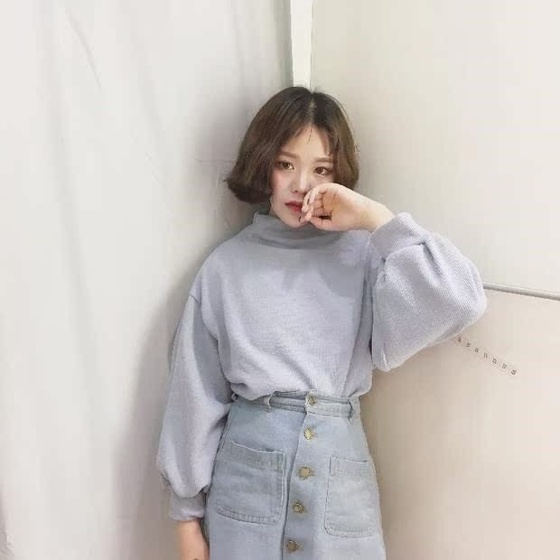 Áo tay phồng ngọt ngào cô gái mùa thu áo khoác khí chất nữ sinh viên phong cách Harajuku áo len nữ - Áo len bộ vest nữ
