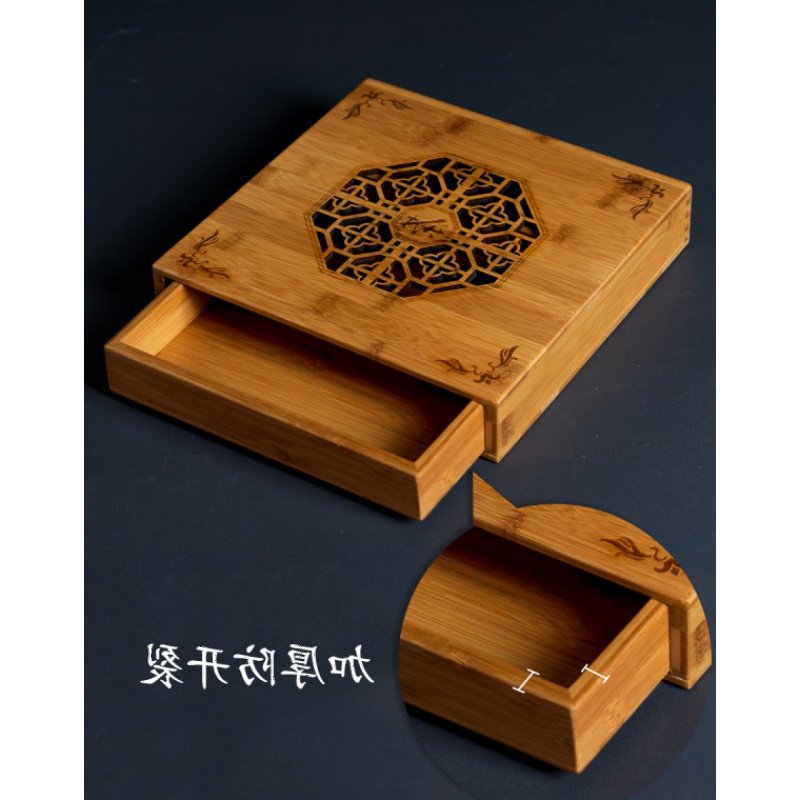 Pu-erh tea box tea leaf jar made of bamboo tea tray tea set tea ceremony solid wood tea cake rack divided tea tray tea needle tea knife tea cone