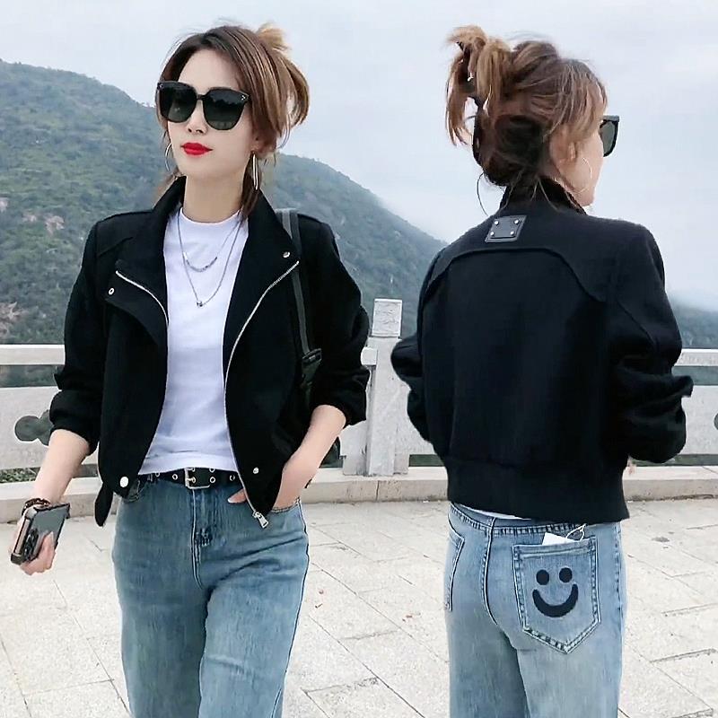 2026 Spring and Autumn New Women's Popular Short Baseball Jacket with Patches for Petite Sizes, Casual Fashionable Jacket Top