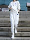 2025 Spring and Autumn New Women's European Sports Suit Fashionable Western Design White Sweatshirt Top Two-piece Set