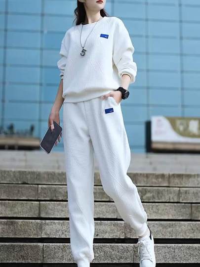 2025春秋季新款女士宽松休闲运动服套装高级感时尚减龄卫衣两件套