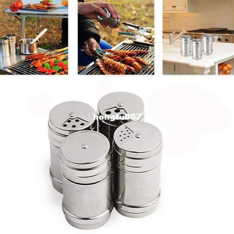 1Pc Stainless Steel Spice Shaker Jar Sugar Salt Pepper Herb