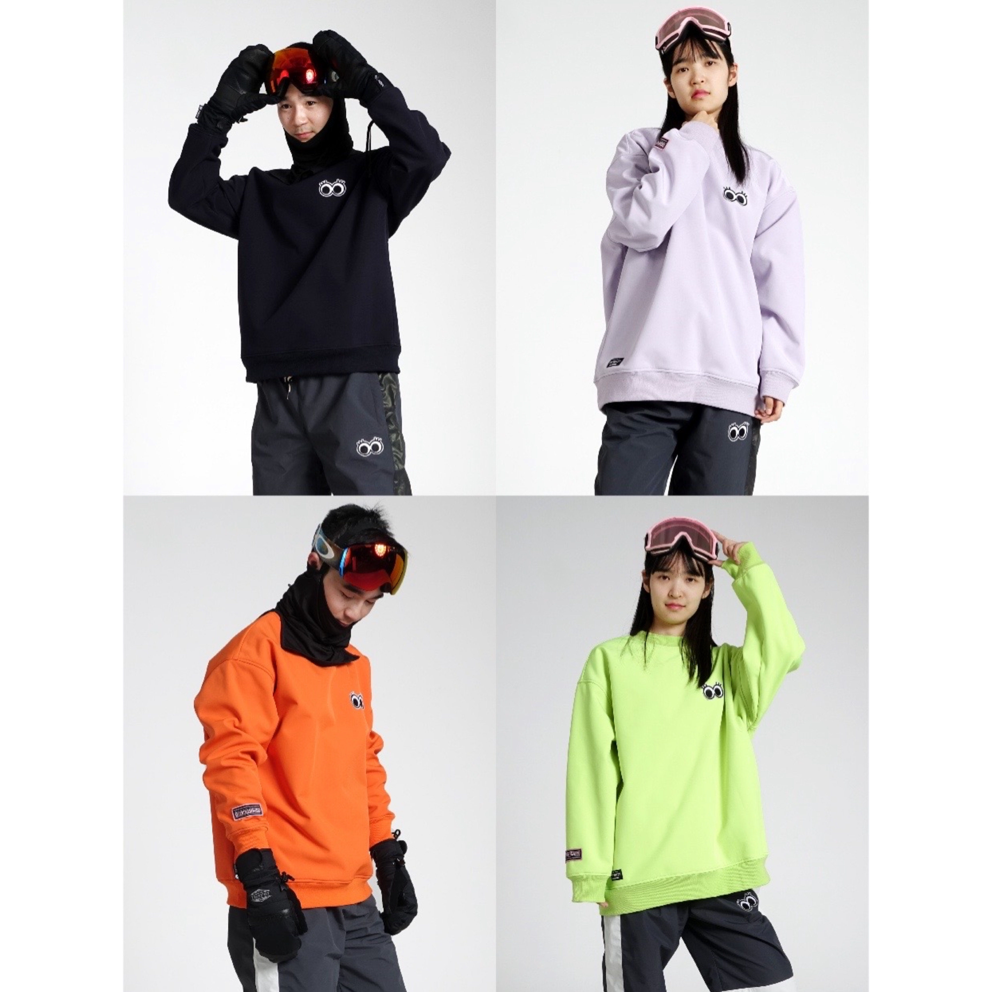Fluorescent green ski sweatshirt waterproof orange purple plus velvet warm men and women couple soft shell snowboard suit