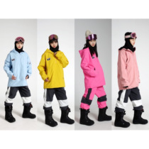 Snowboard suit suit plus velvet thick double board pullover jacket warm windproof phosphor Northeast skiing