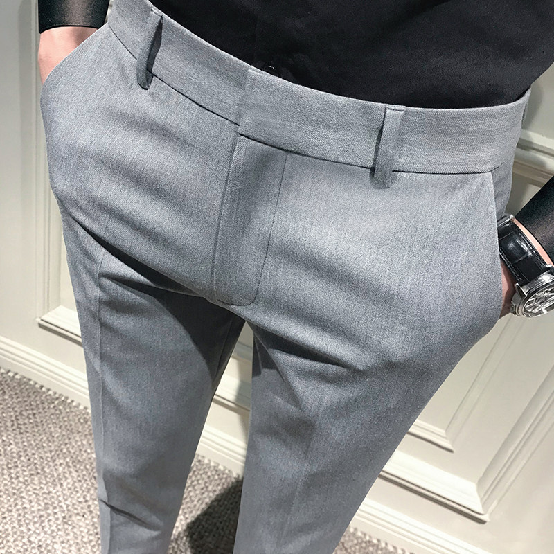 Fuguiniao summer nine-point pants men's slim-fit casual pants Korean style trendy feet pants 2021 men's spring and autumn trousers