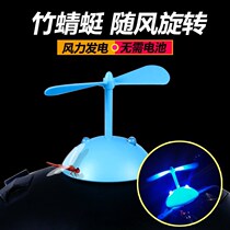Cute will glow bamboo dragonfly takeaway brother motorcycle electric car hat helmet broken wind small yellow duck decoration