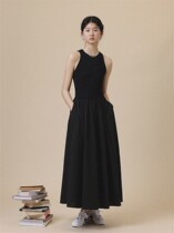 In spring 2023 new sleeveless ballet skirt all cotton needle shuttle scrubbing vest swing long skirt high - sense French