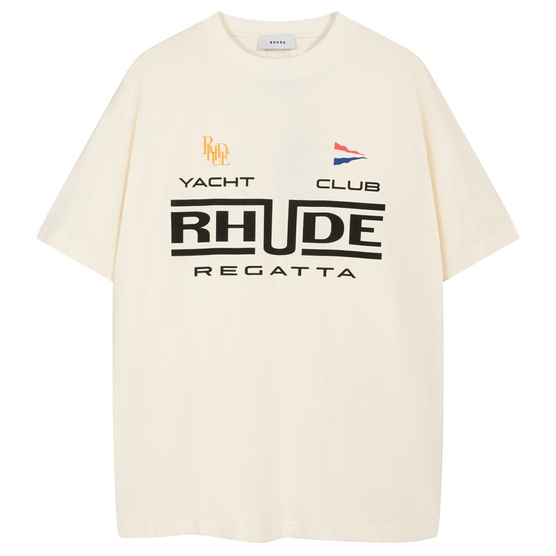 Rhude Yacht Club Logo Short-Sleeved Casual Round-Neck Letter Print Student Couple Simple T-Shirt Rhude Yacht Club Logo Short-Sleeved Casual Round-Neck Letter Print Student Couple Simple T-Shirt