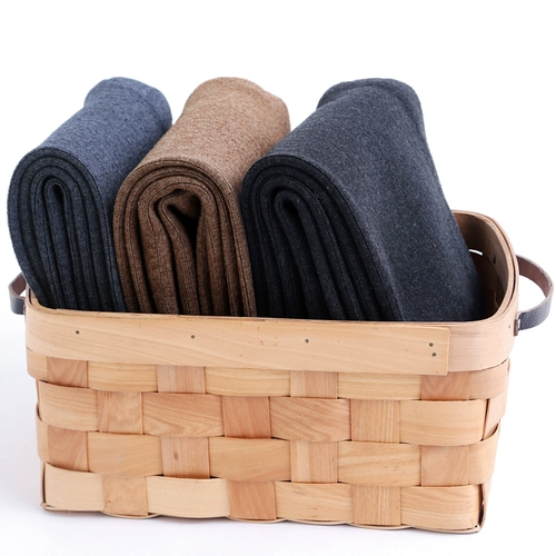 Мужские кашемировые зимние утепленные шерстяные удерживающие тепло штаны, для среднего возраста