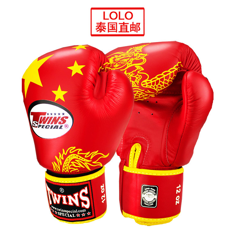 Twins Thailand FBGVL3-44CN Muay Thai Boxing Sanda Fighting New Boxing Gloves Five Star Red Flag
